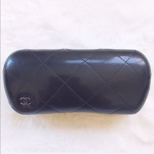 CHANEL LAMBSKIN QUILTED SUNGLASSES CASE MEDIUM